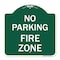 Signmission Designer Series Sign-No Parking Fire Zone, Green & White Aluminum Sign, 18" x 18", GW-1818-23616 A-DES-GW-1818-23616 - alternate 1